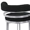Armen Living Prinz 26" Counter Height Swivel Black Faux Leather and Brushed Stainless Steel Bar Stool LCPRBABLBS26 - alternate 6